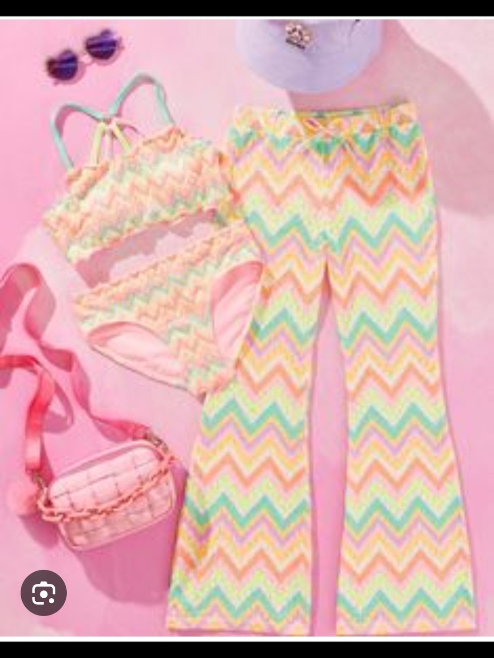Justice 3 Piece Neon Beach Set. Size Xl (16/18)
